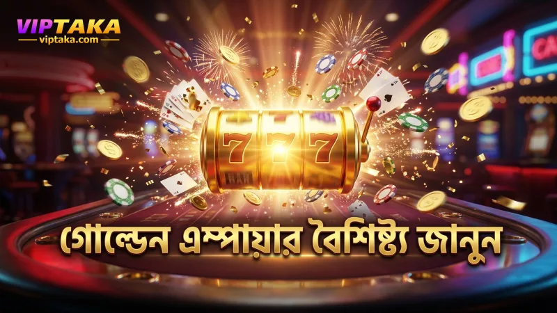 গোল্ডেন এম্পায়ার স্লটের মূল বৈশিষ্ট্য ও RTP সম্পর্কে তথ্য।