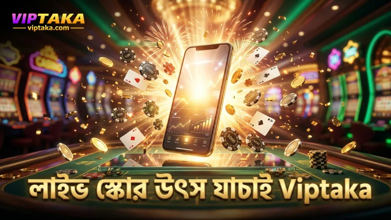 লাইভ স্কোর দেখার সময় ডেটার উৎস যাচাই জরুরি Viptaka তে।
